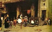 Arab or Arabic people and life. Orientalism oil paintings  455